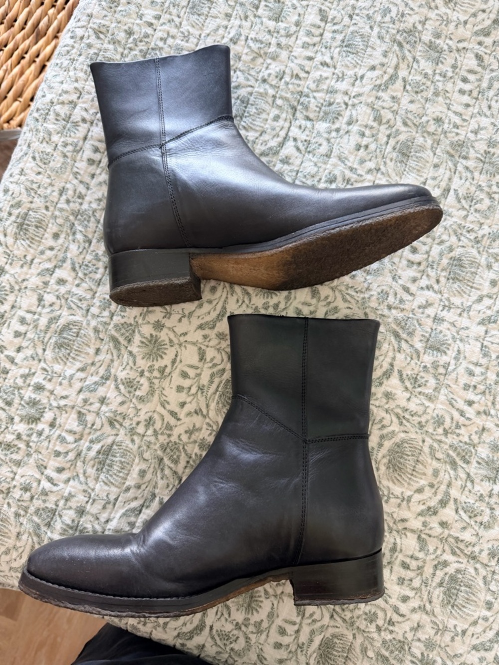 Free People Black Leather Ankle Boots